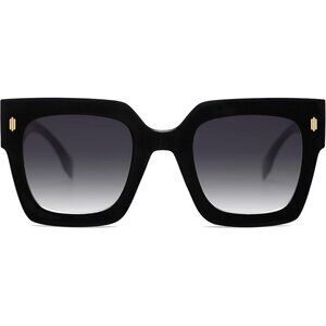 Sojos Square Retro Women Black Vintage Oversized Luxury Large Sunglasses Eyewear